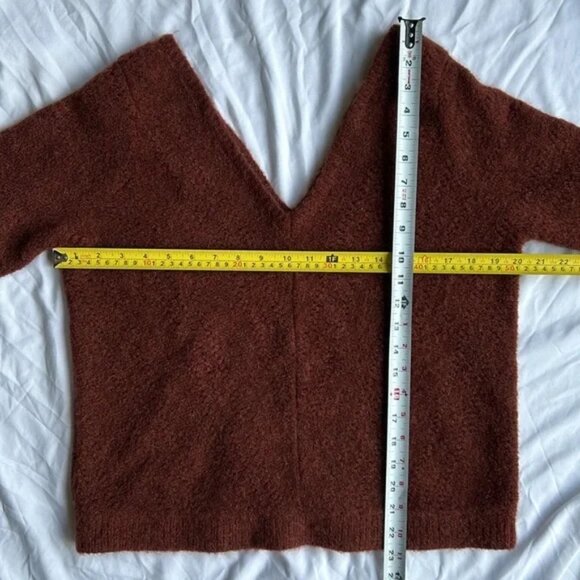 Sezane Women's V-Neck Sweater in Rich Brown - Picture 5 of 11